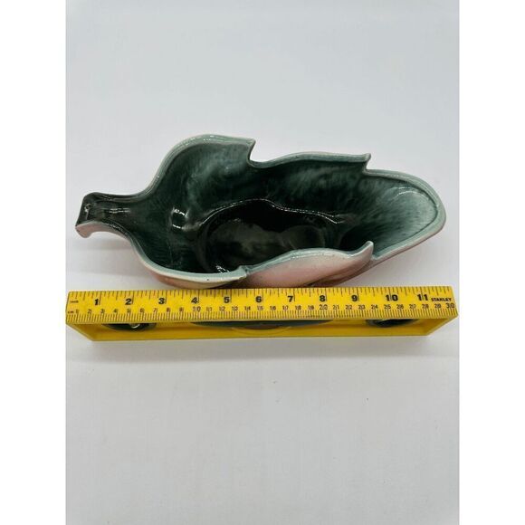 Hull Bowl 76 Ceramic Planter Stoneware 13 x 5.5” Pink & Green Vintage AS IS VTG - Picture 9 of 10